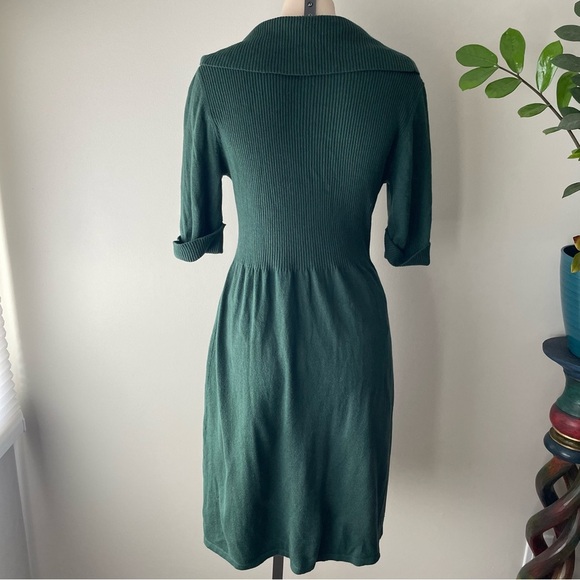 Jones & Co Angora Rabbit Hair Blend Cowl Neck Sweater Dress Green Size Medium - Picture 3 of 9